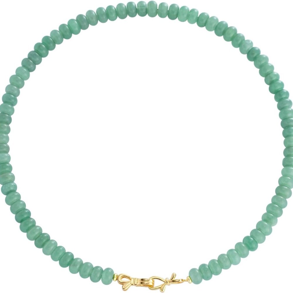 Rainbow Colorful Gemstone Beaded Choker Necklace for Women 14K Gold Bow Birthsto